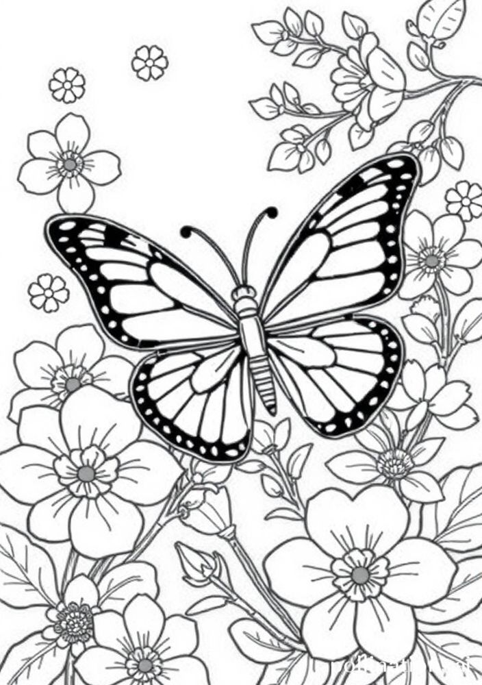 Desenho de Borboleta do Dia das Mães para colorir