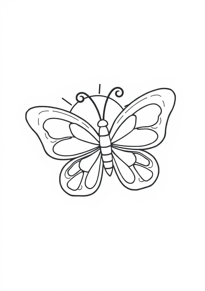 Desenho de Borboleta e Sol para Colorir