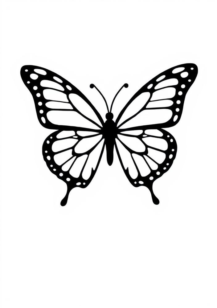 Desenho de Borboleta em Silhueta para colorir