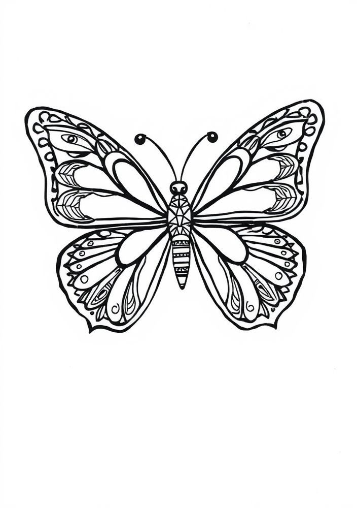 Desenho de Borboleta em Tecido para Colorir