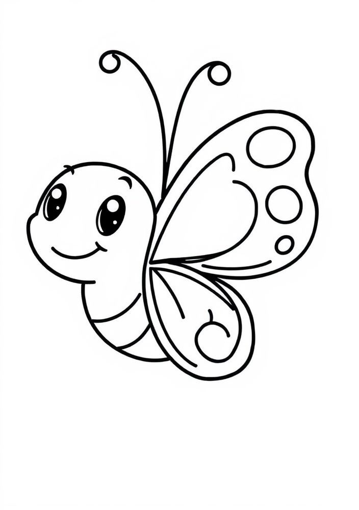 Desenho de Borboleta no Estilo Cartoon para colorir