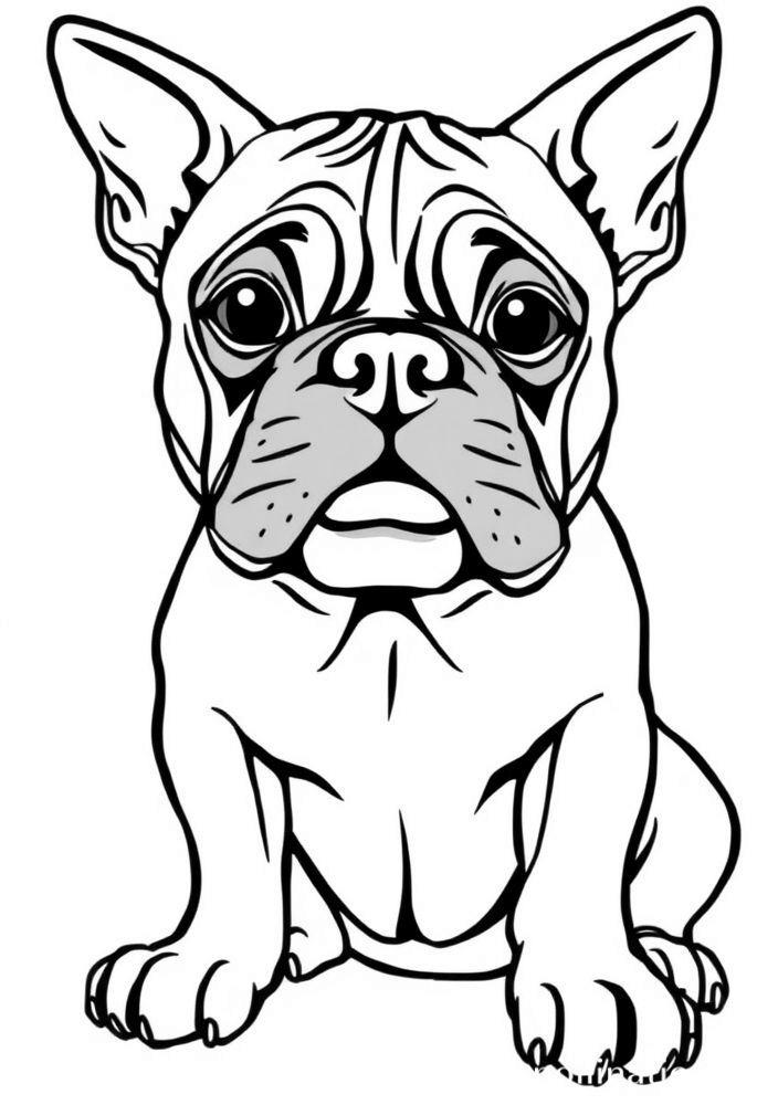Desenho de Boxer brincando para colorir