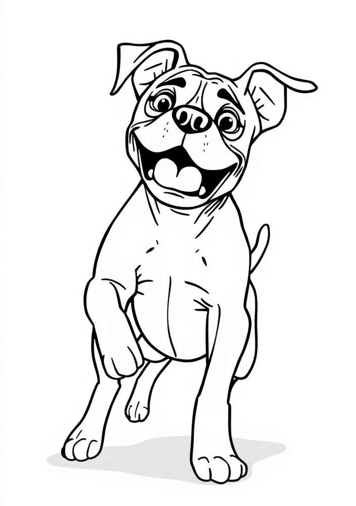 Desenho de Boxer na brincadeira para colorir