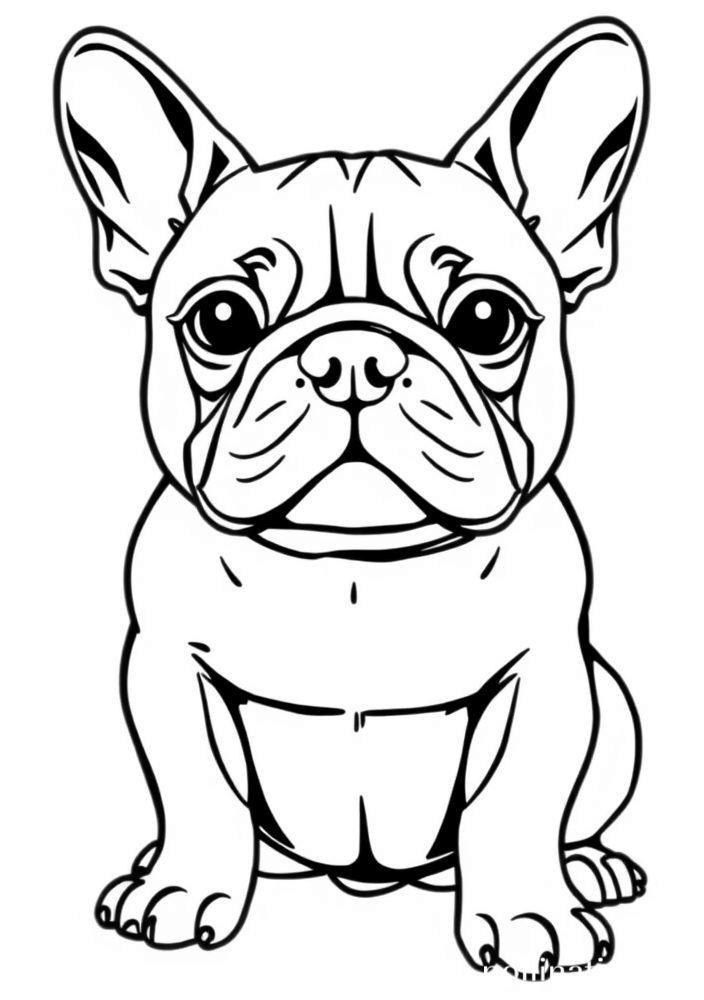 Desenho de Bulldog francês para colorir