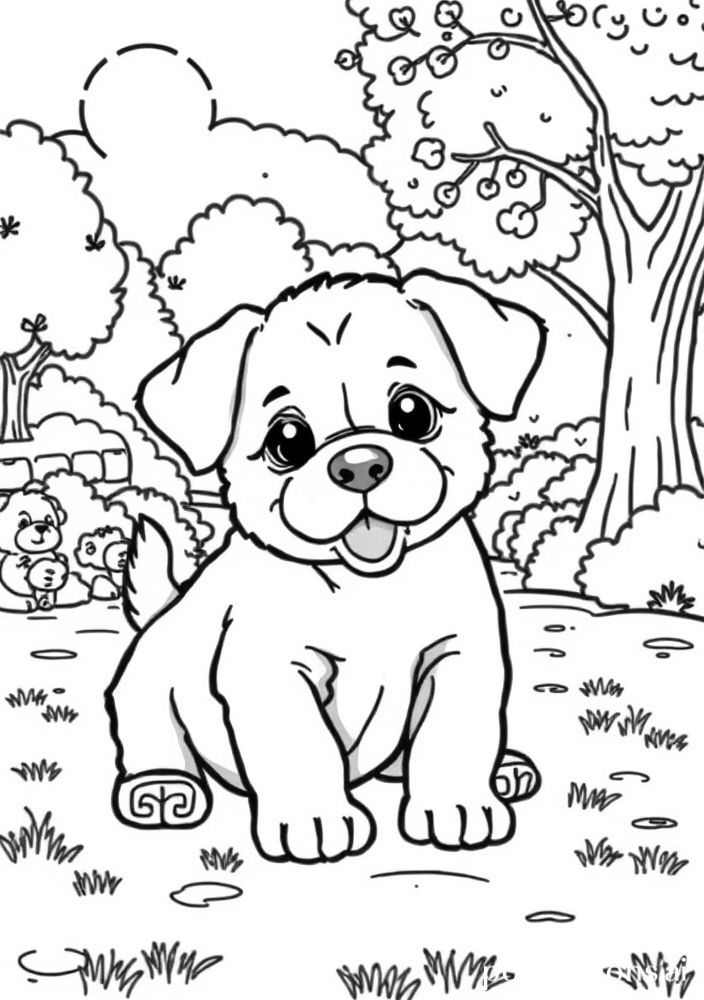 Desenho de Cachorrinho Brincalhão para colorir