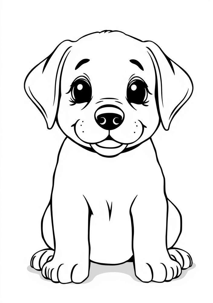 Desenho de Cachorrinho Labrador para colorir