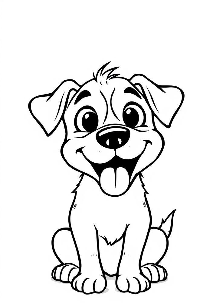 Desenho de Cachorro Divertido para Colorir