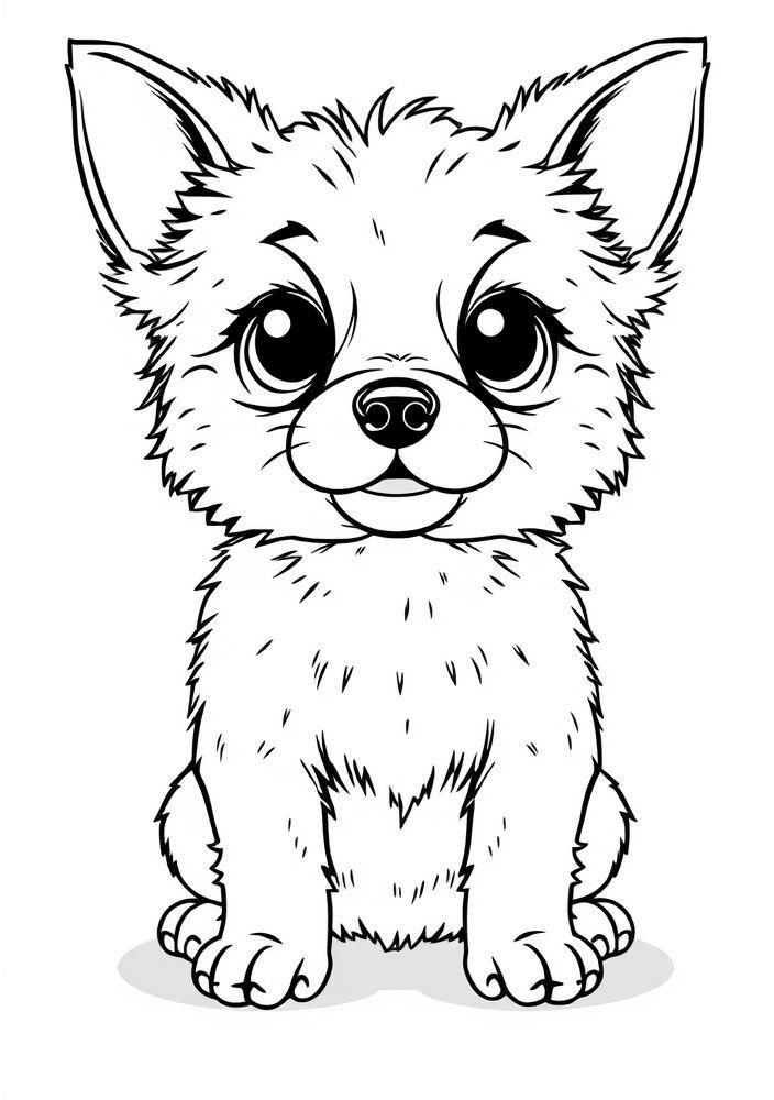 Desenho de Cachorro de Raça Pequena para Colorir