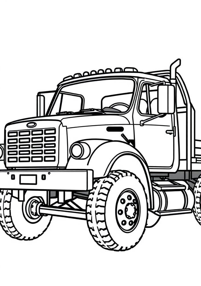 Desenho de Caminhão de Carroceria Aberta para colorir