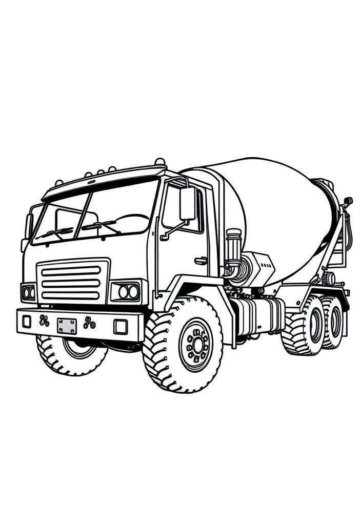 Desenho de Caminhão de Cimento para Colorir