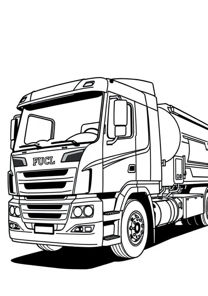 Desenho de Caminhão de Combustível para colorir
