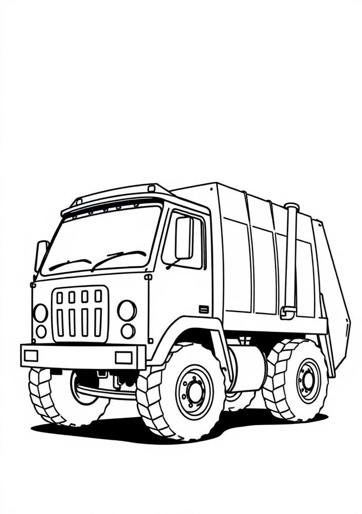 Desenho de Caminhão de Lixo para colorir