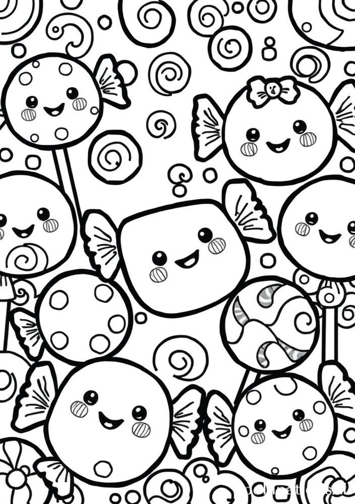 Desenho de Candy Kawaii para colorir