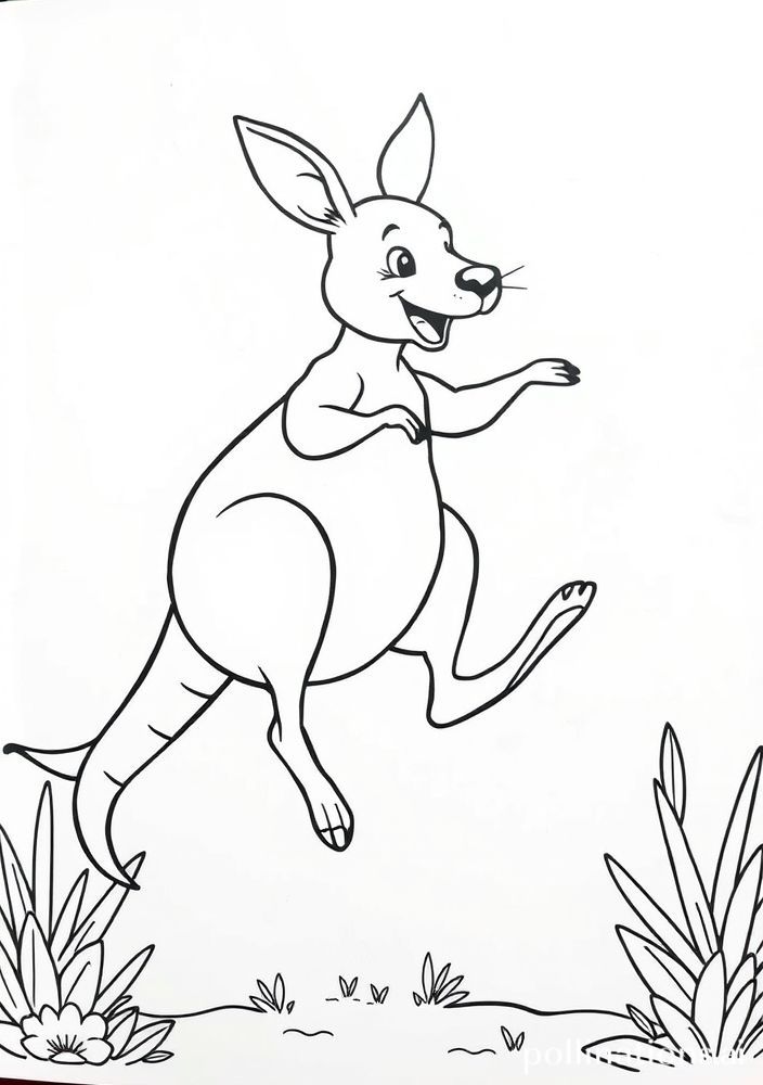 Desenho de Canguru Saltitante para colorir