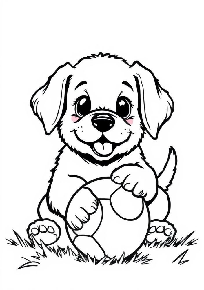 Desenho de Cãozinho Brincalhão para Colorir