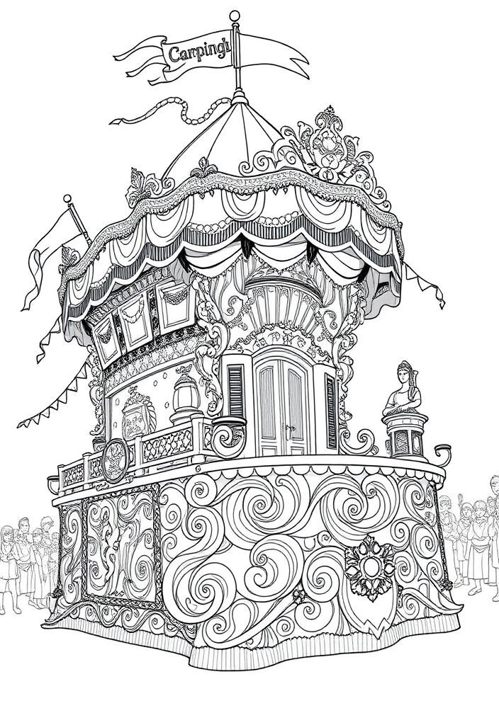 Desenho de Carro Alegórico para colorir