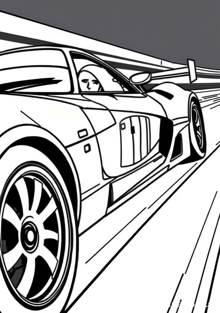 Desenho de Carro de Corrida para colorir