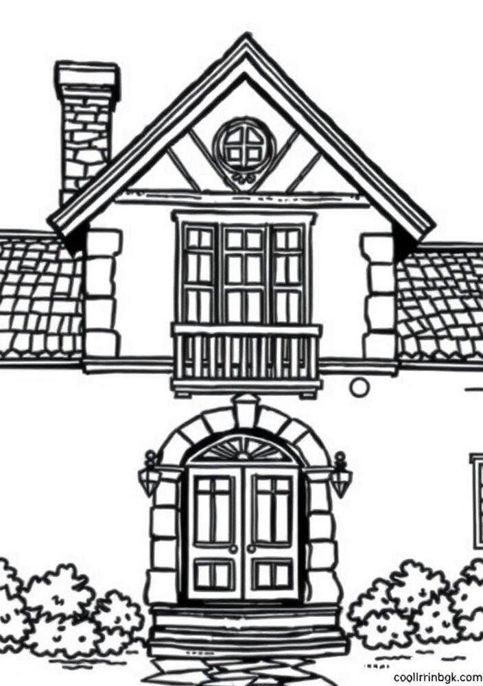 Desenho de Casa Histórica para colorir