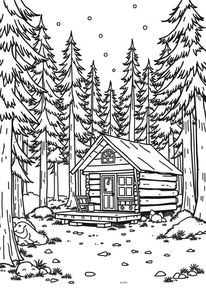 Desenho de Casa de Acampamento para colorir