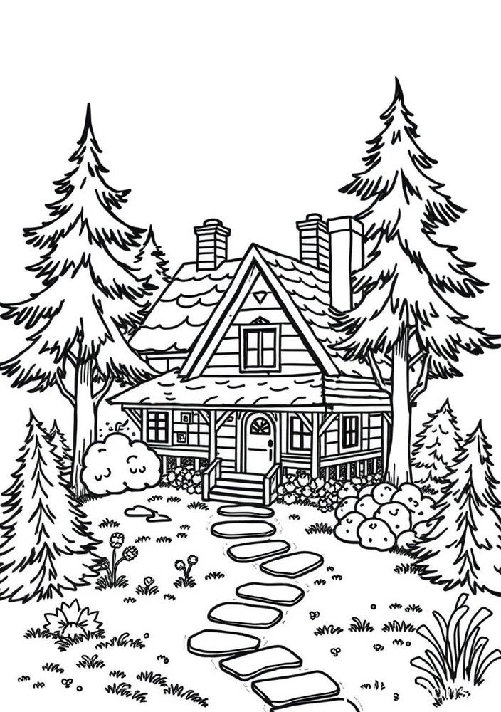 Desenho de Casa de Campo para colorir