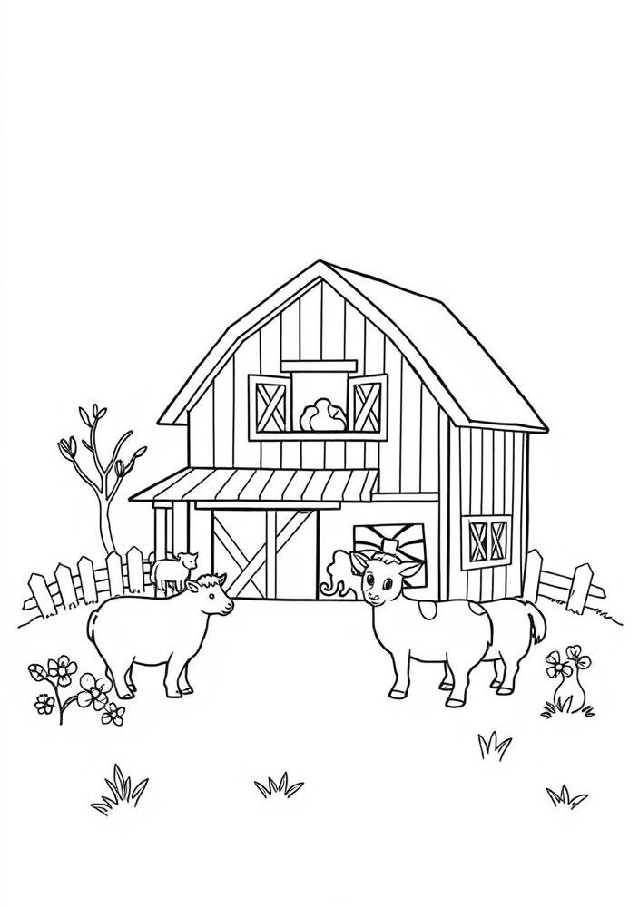 Desenho de Casa de Fazenda para colorir