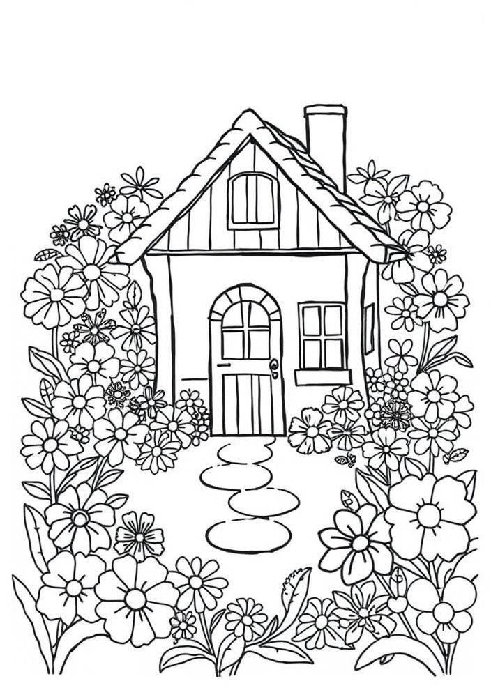 Desenho de Casa de Jardim para colorir