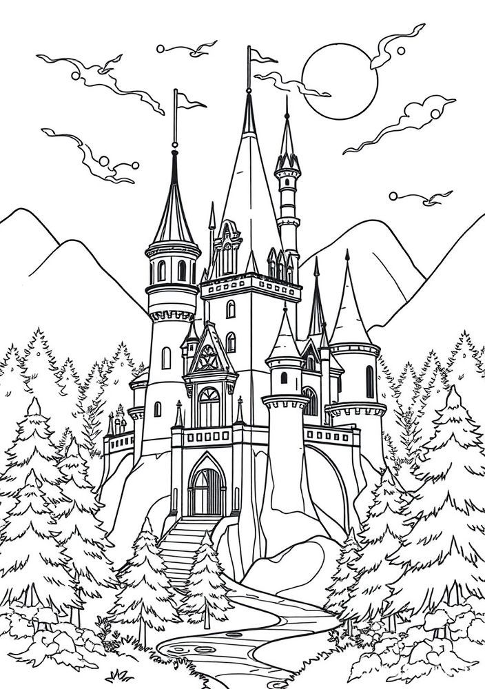 Desenho de Castelo Mágico para colorir