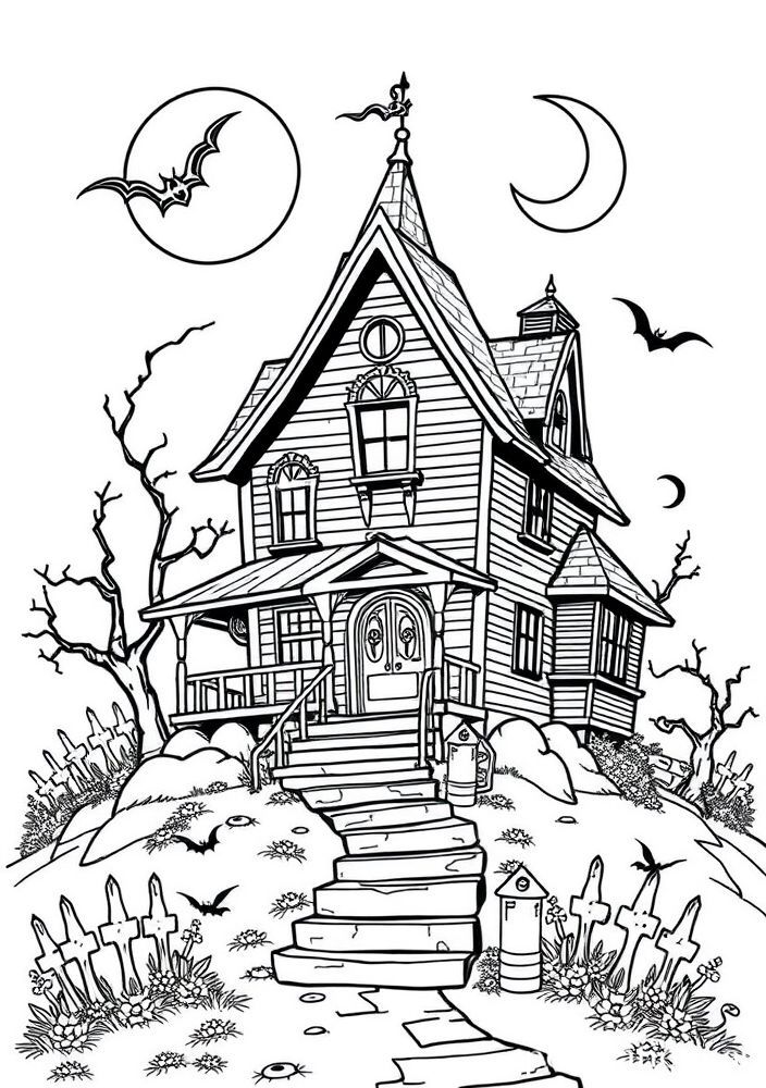 Desenho de Castelo assombrado para colorir