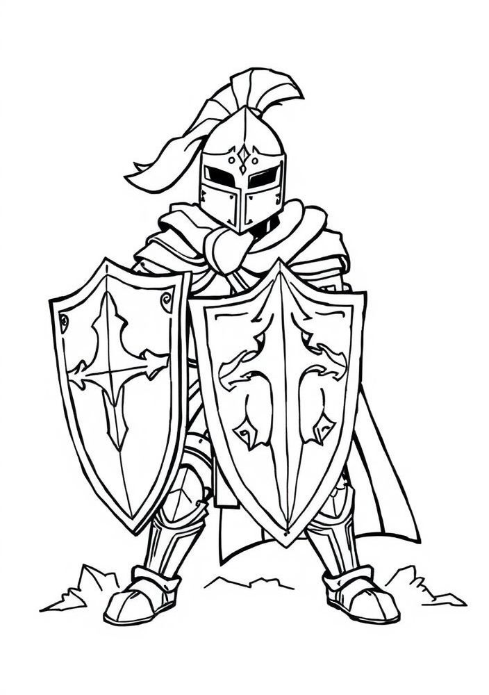 Desenho de Cavaleiro para colorir