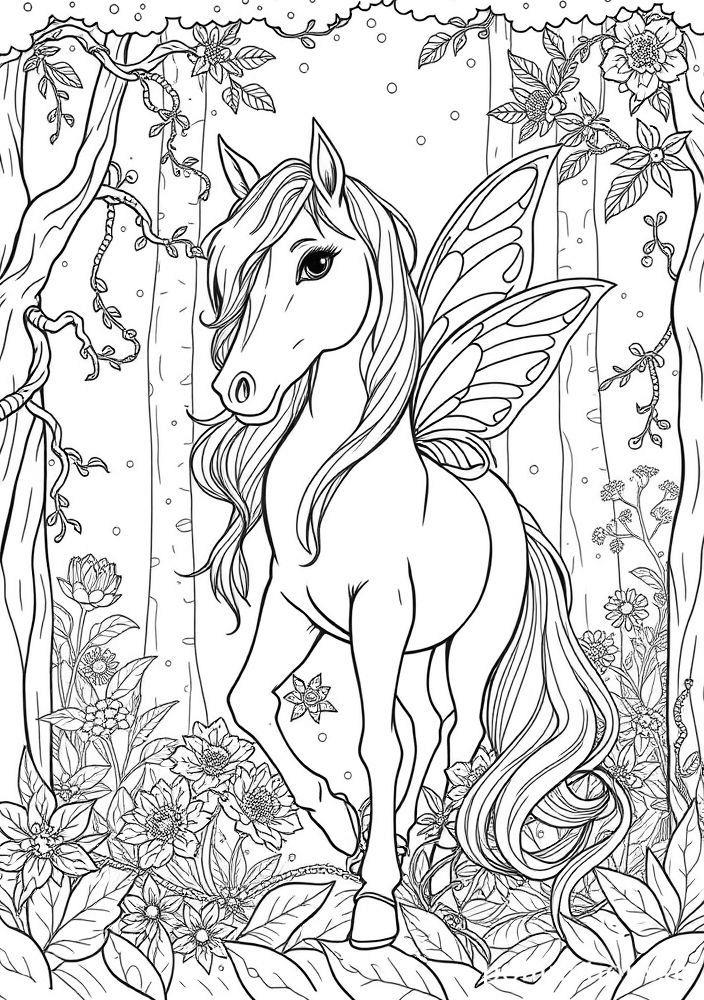 Desenho de Cavalo Fada para Colorir