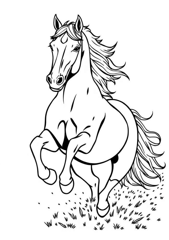 Desenho de Cavalo Galopando para colorir