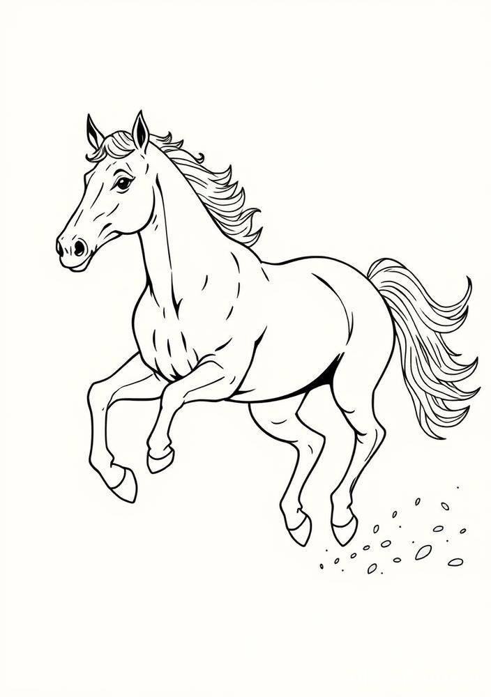 Desenho de Cavalo Galopante para Colorir