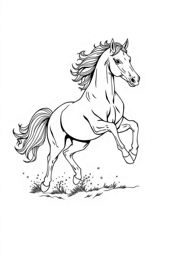 Desenho de Cavalo Galopante para Colorir
