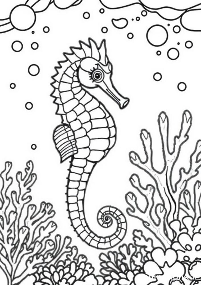 Desenho de Cavalo Marinho para colorir