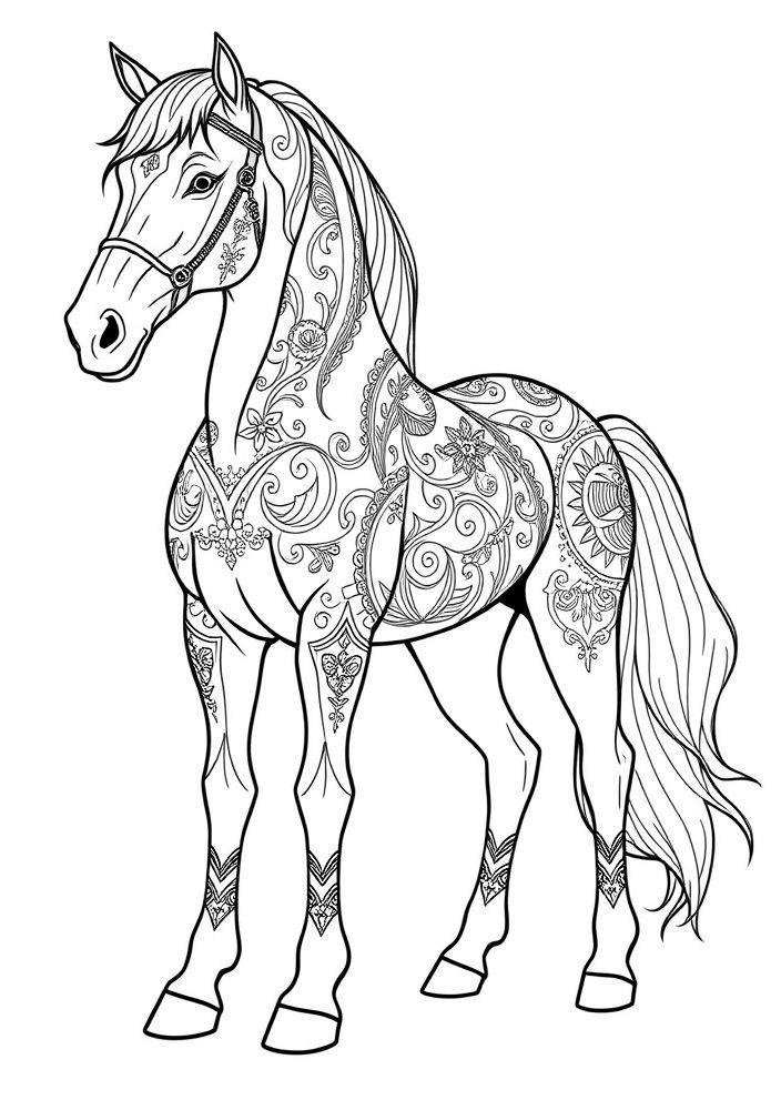 Desenho de Cavalo Pinta para colorir