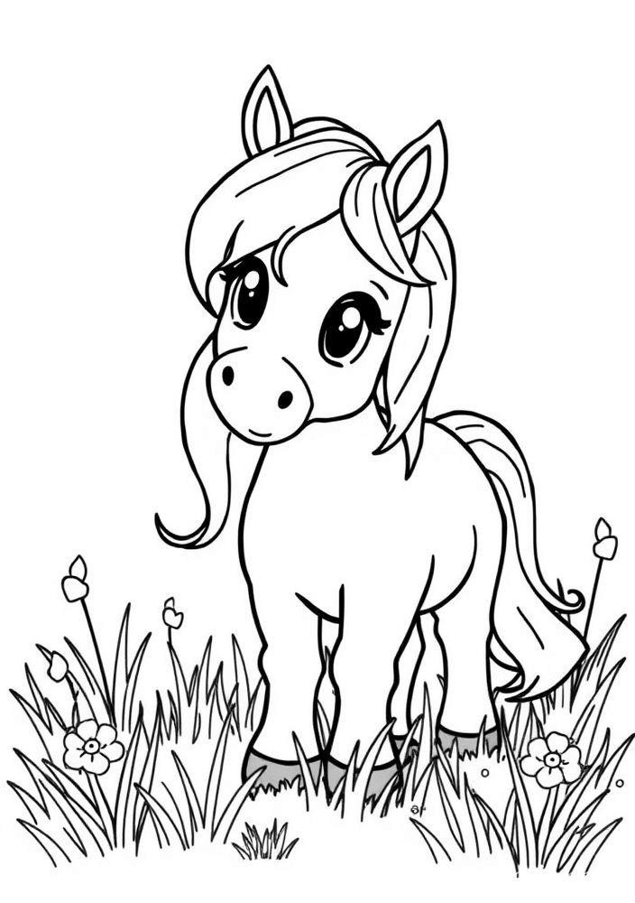 Desenho de Cavalo Pôney para Colorir