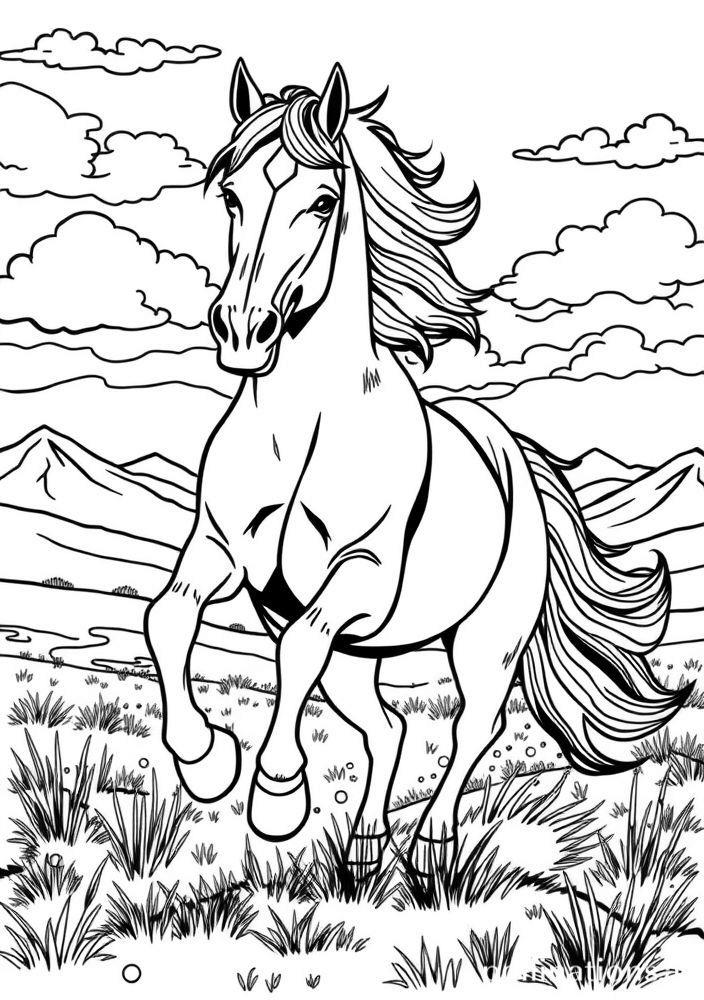 Desenho de Cavalo Selvagem para colorir