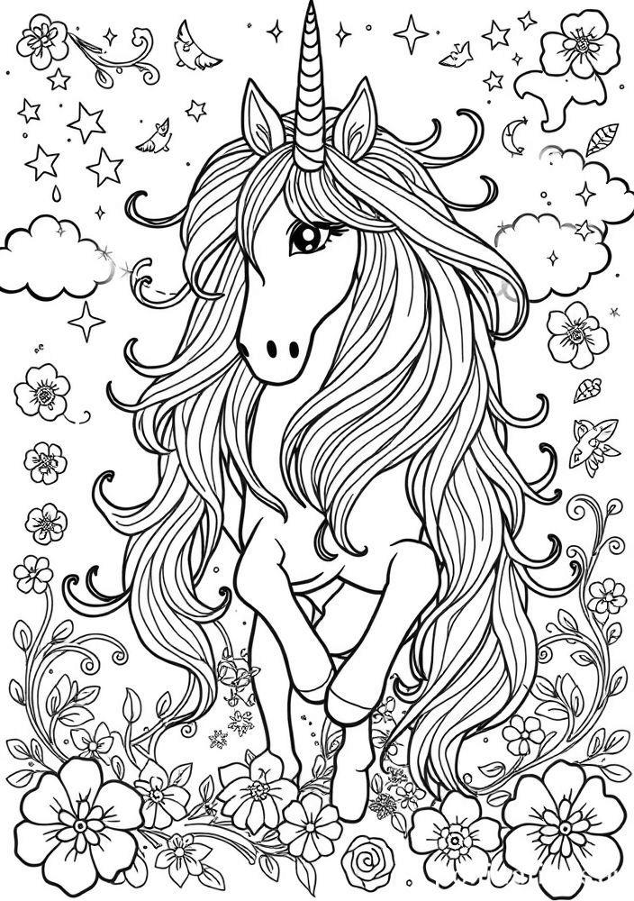 Desenho de Cavalo Unicornio para colorir