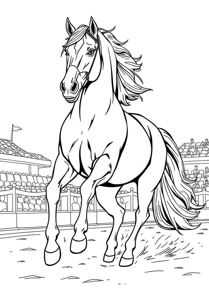 Desenho de Cavalo para Competição para Colorir