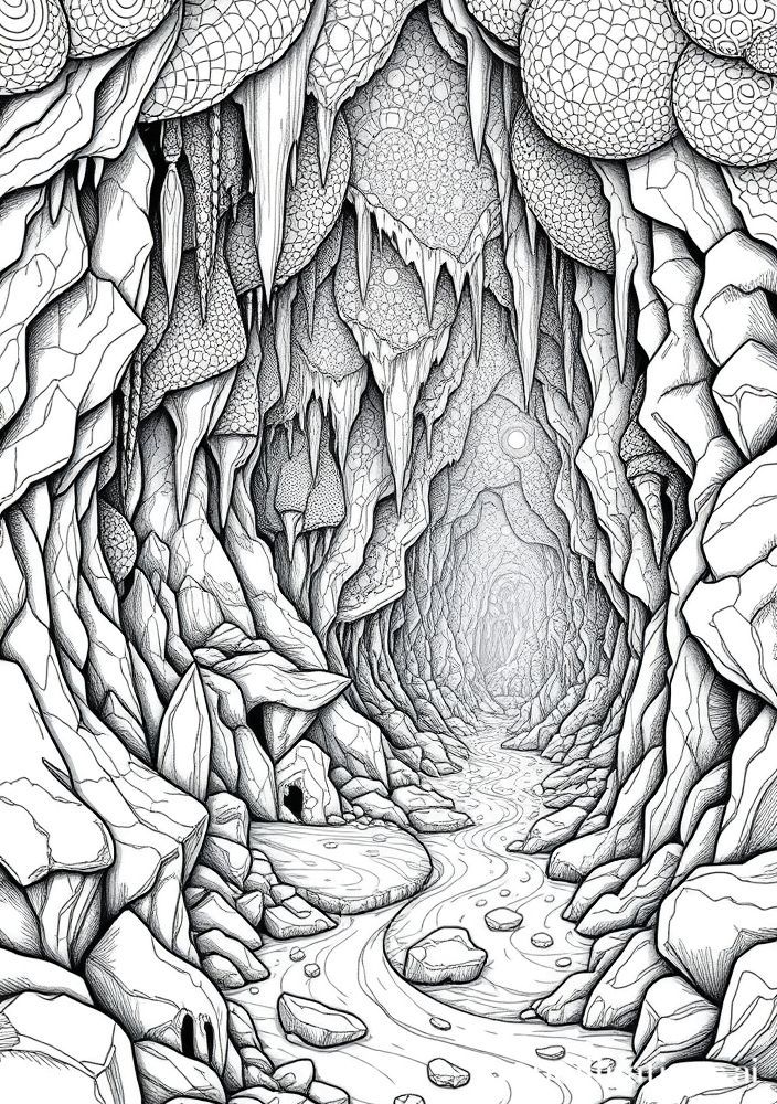 Desenho de Caverna Templada para colorir