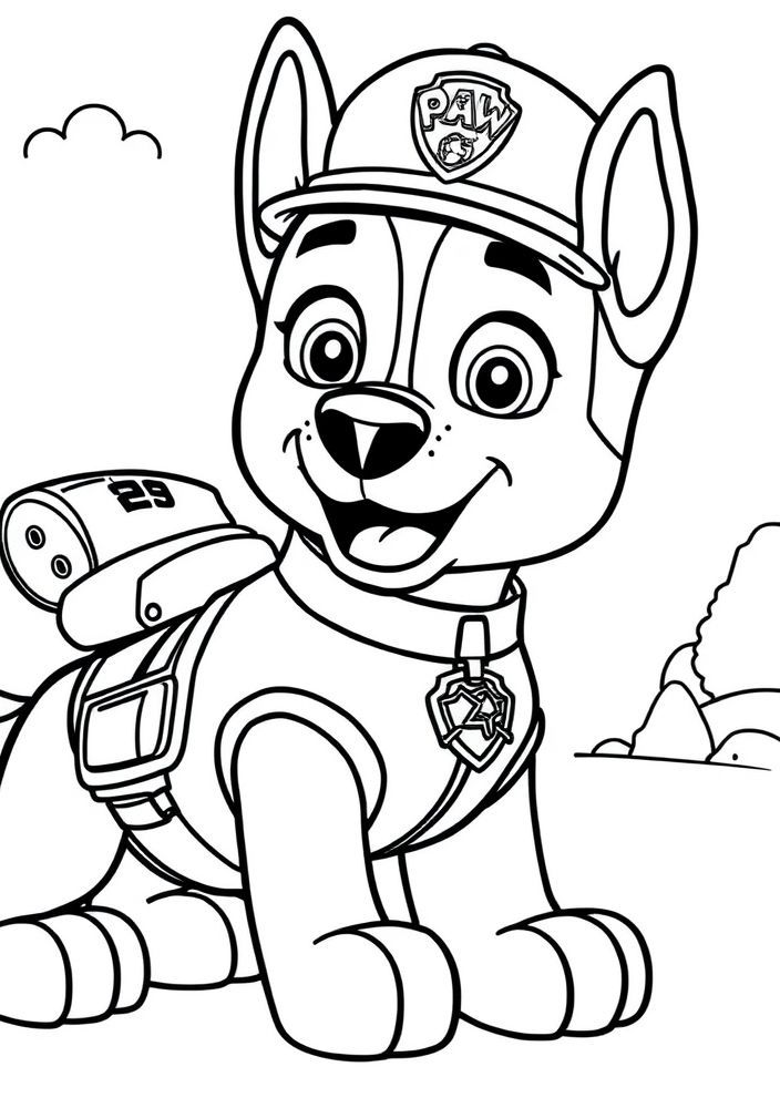 Desenho de Chase e Skye juntos para colorir