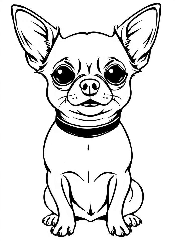 Desenho de Chihuahua com estilo para colorir