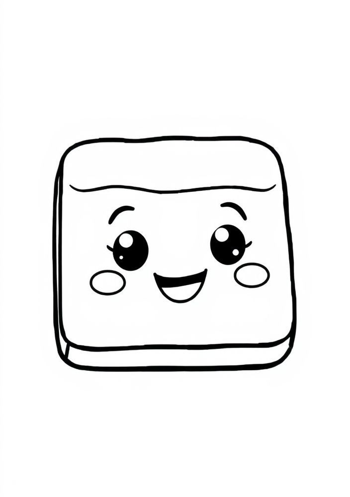 Desenho de Chocolate Kawaii para Colorir