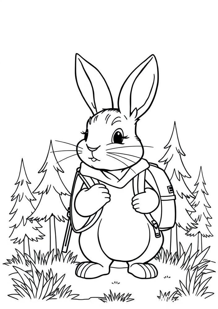 Desenho de Coelho Escoteiro para colorir