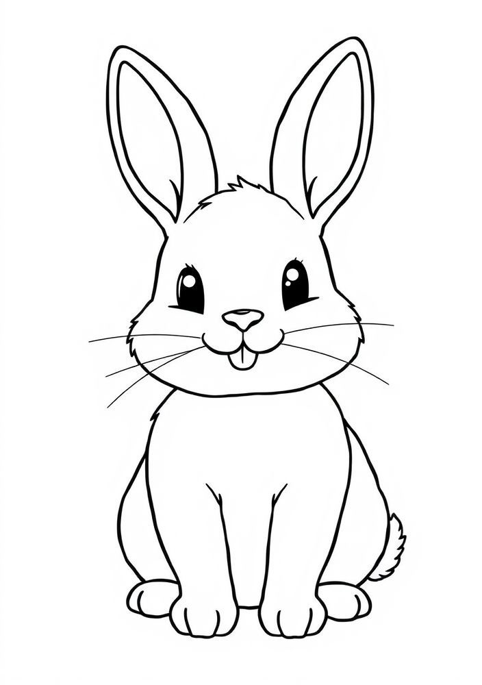 Desenho de Coelho Fofinho para colorir
