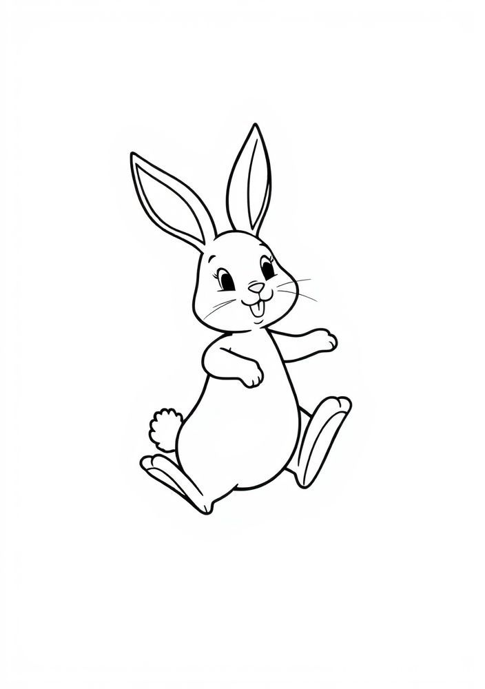Desenho de Coelho Saltador para Colorir