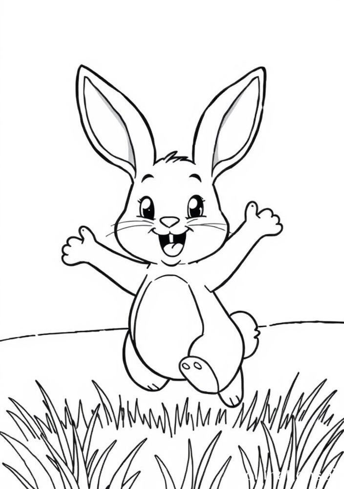 Desenho de Coelho Saltitante para Colorir