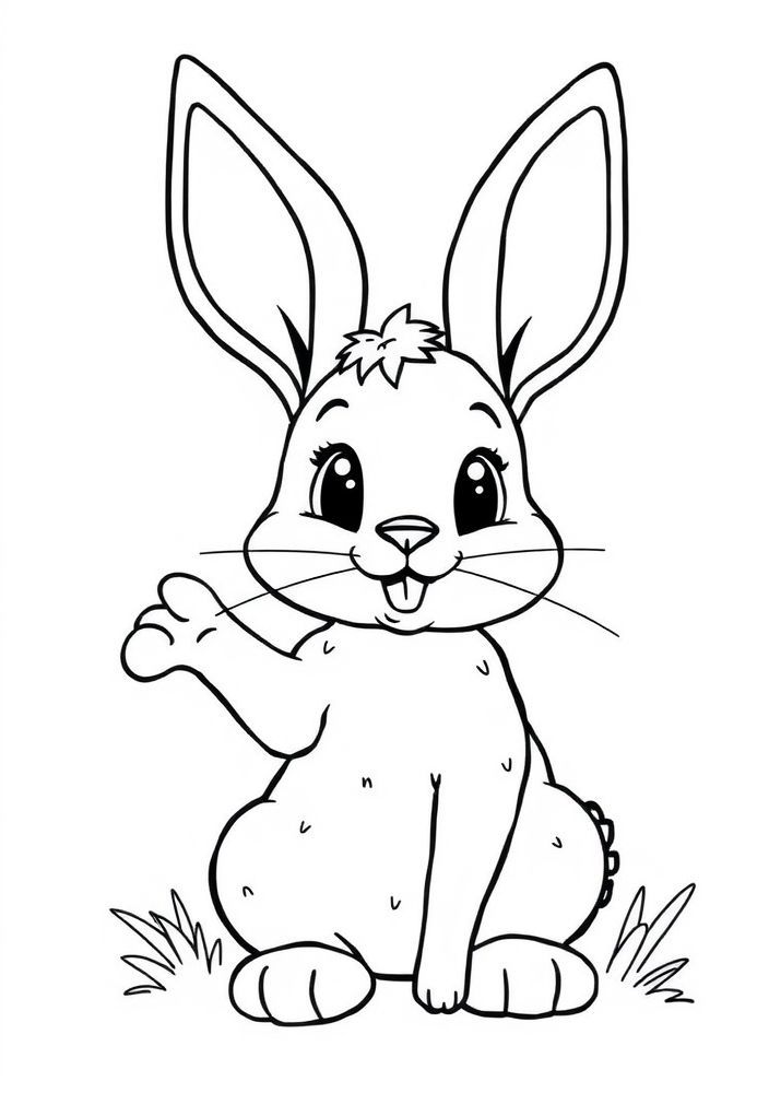 Desenho de Coelho com Orelhas Grandes para colorir