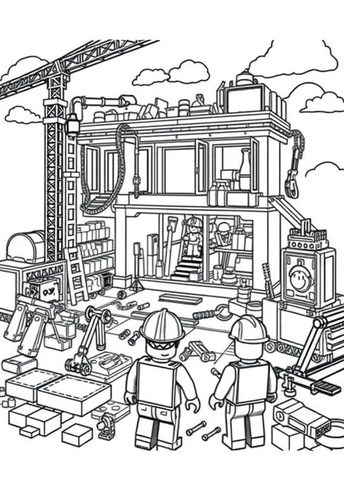 Desenho de Construção do Roblox para colorir