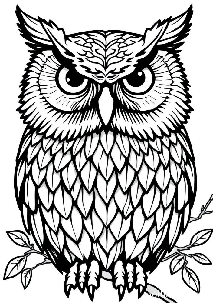 Desenho de Coruja Misteriosa para Colorir
